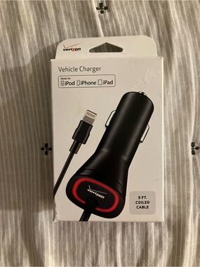 Verizon Black Vehicle Car Charger with 9 ft Coiled Cable